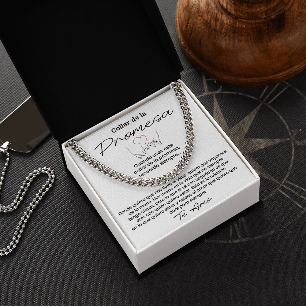 Collar de la Promesa - Regalo Perfecto para Novio, Esposo o Pareja, Mensaje de Amor Eterno para San Valentín y Aniversarios