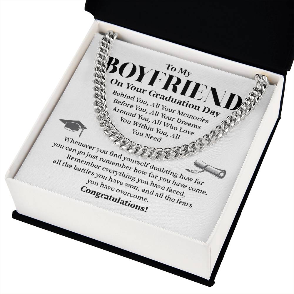 To My Boyfriend Graduation Necklace – Inspirational Gift