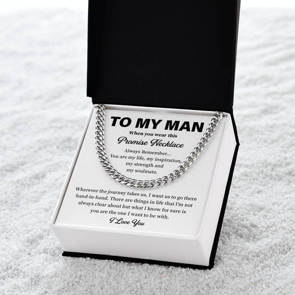 To My Man Promise Necklace – Husband or Boyfriend Message Gift