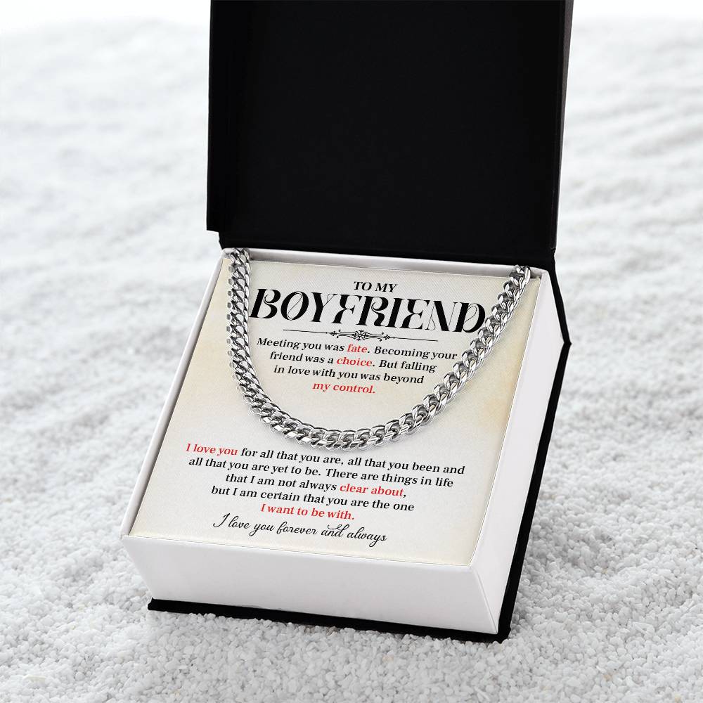 Cuban Necklace Gift for Him – Love Message Box