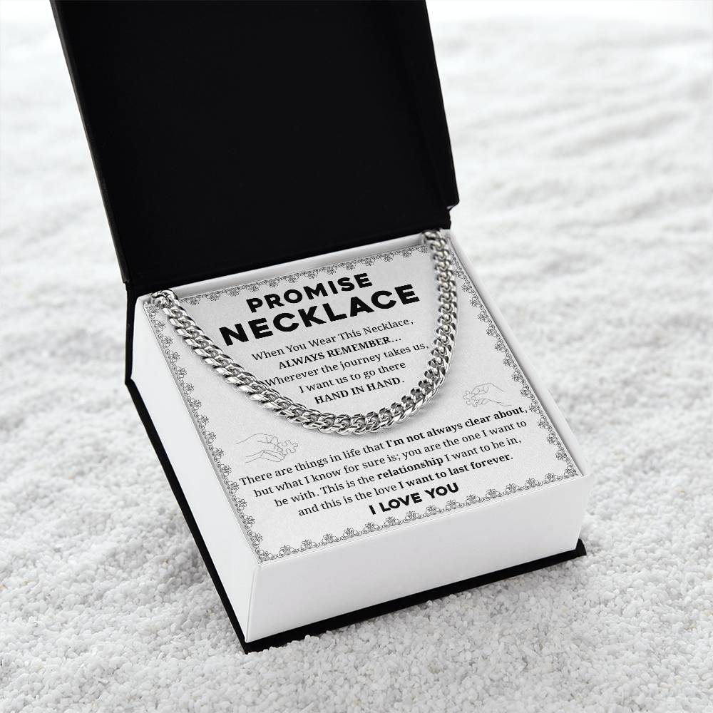 Promise Necklace for Him – Hand in Hand Message Card