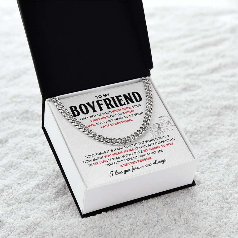 Cuban Chain Boyfriend Gift – Last Everything Message Card
