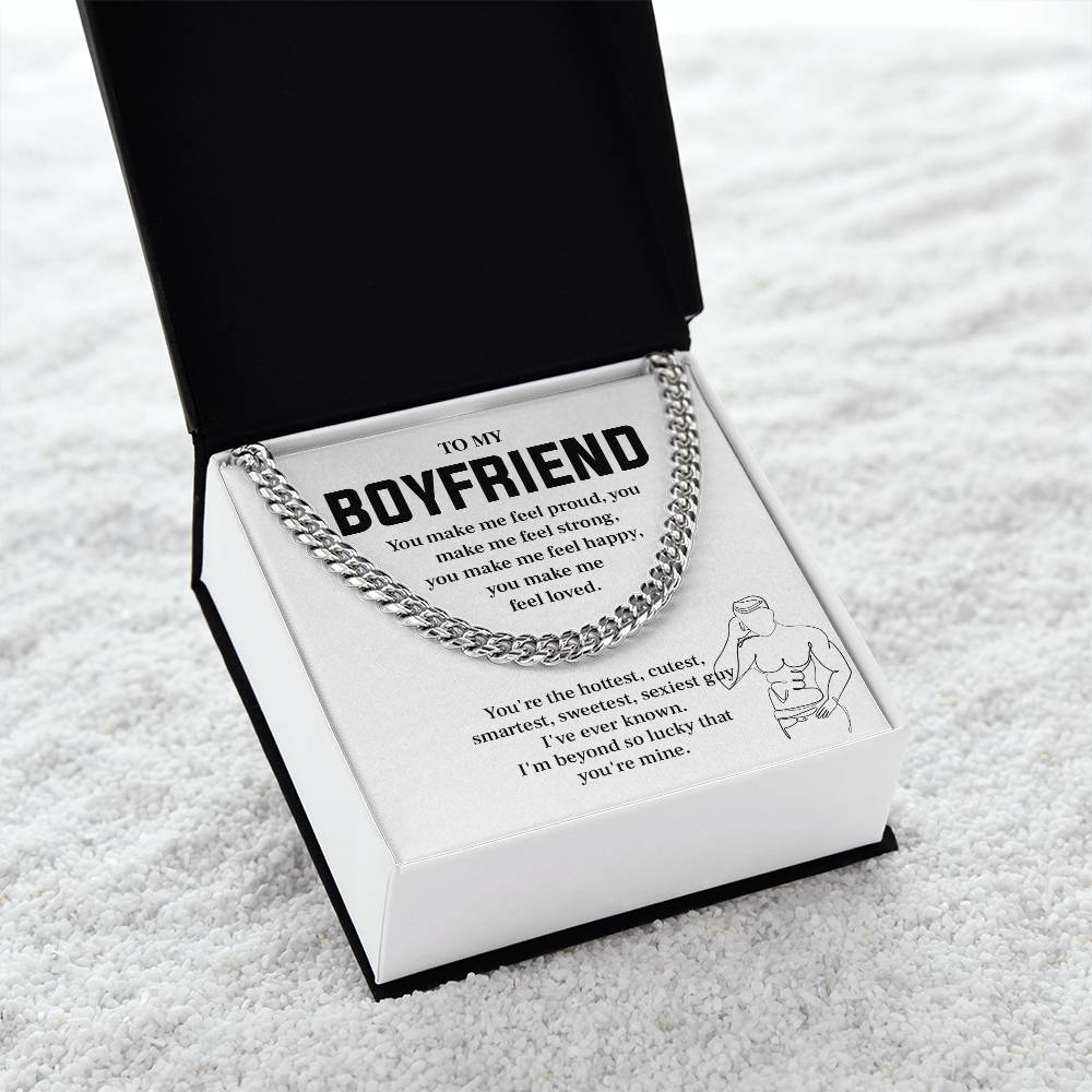 Hot Boyfriend Cuban Chain with Message Card