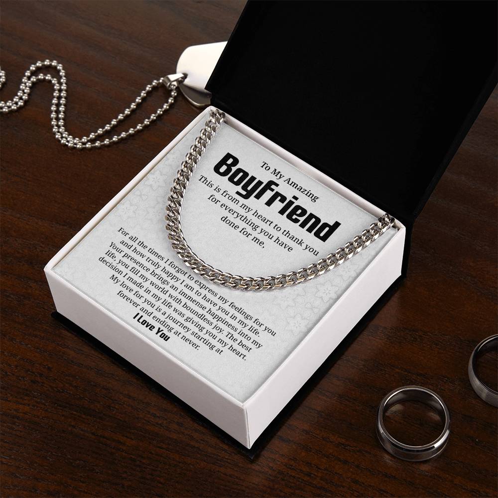 Appreciation Necklace for Boyfriend with Card