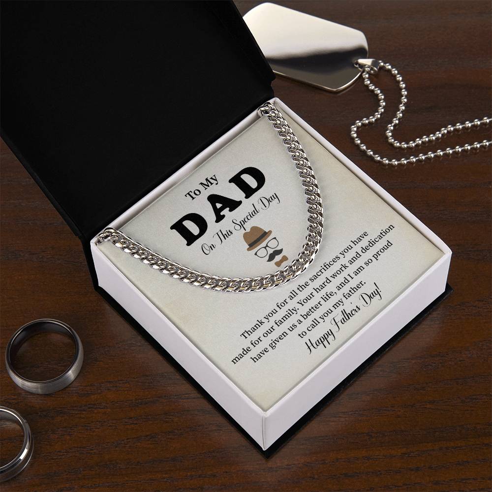 To My Dad Necklace, Gift For Dad On Father’s Day