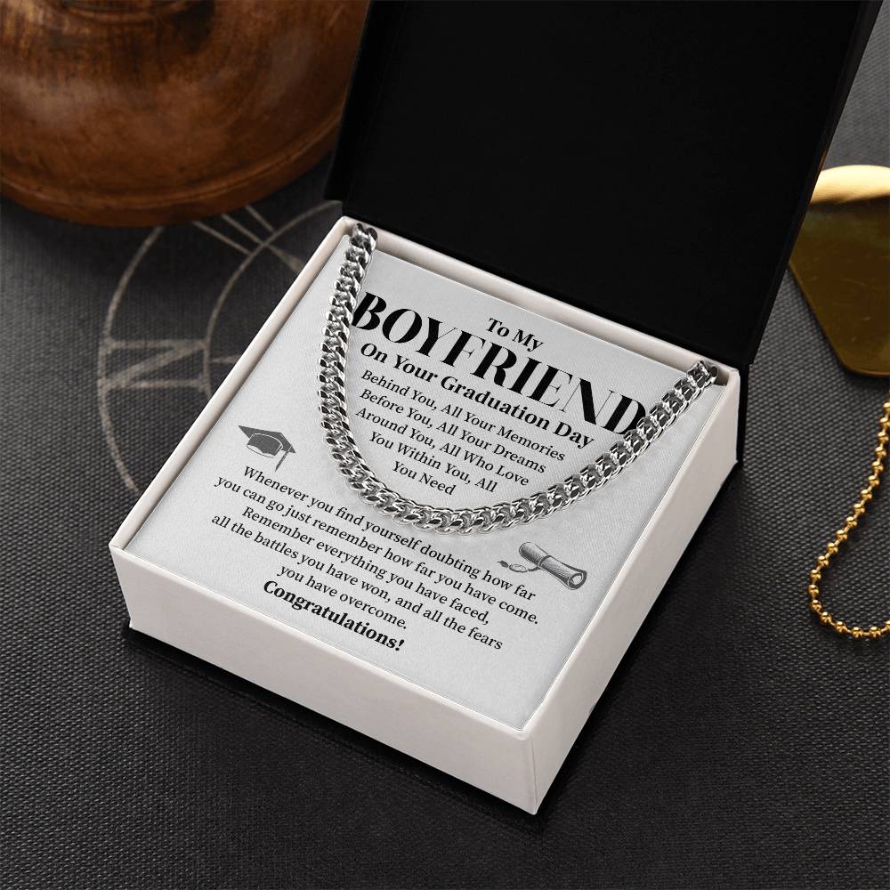 To My Boyfriend Graduation Necklace – Inspirational Gift