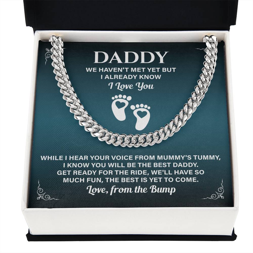 Daddy Necklace Gift From Baby Bump With Message Card