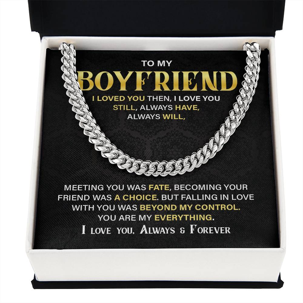 Boyfriend Gift Cuban Chain – Always Love You Message