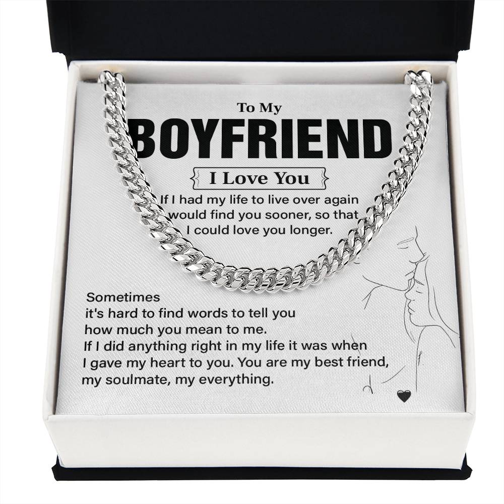 Boyfriend Chain Necklace Gift with Message Card