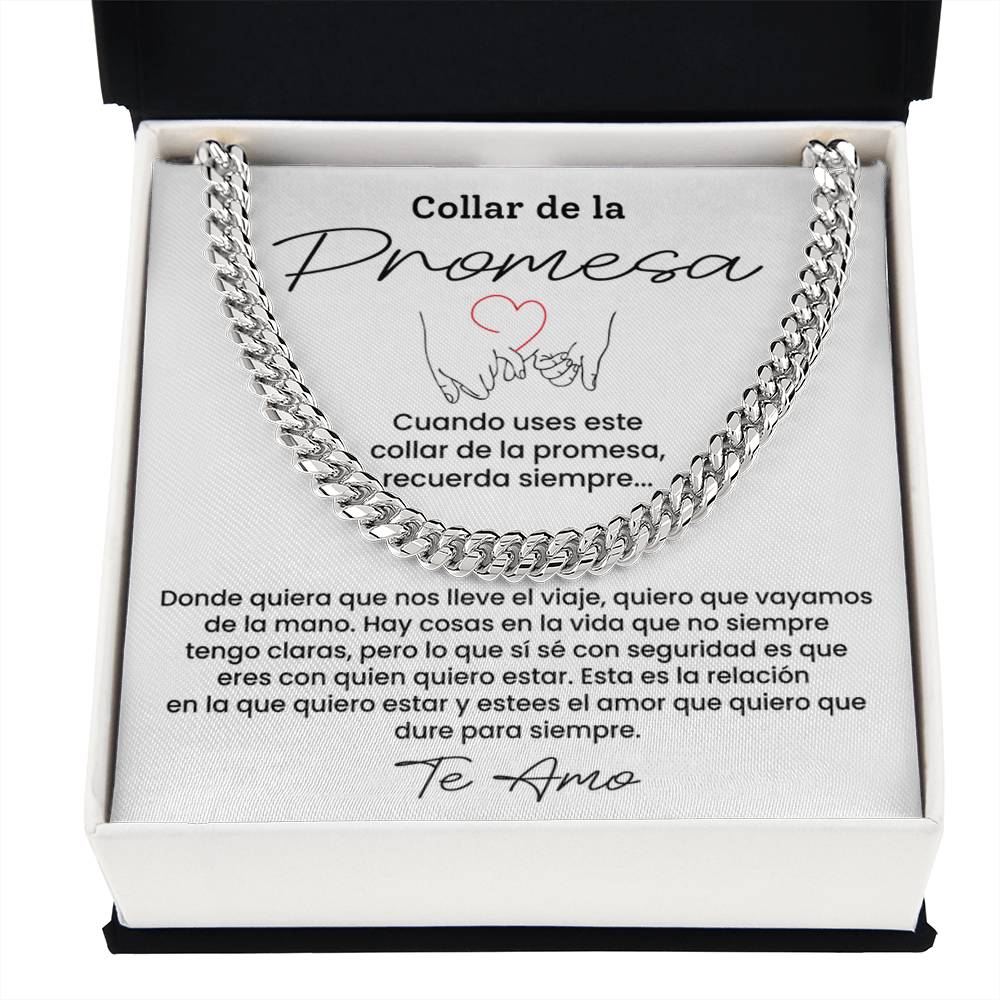 Collar de la Promesa - Regalo Perfecto para Novio, Esposo o Pareja, Mensaje de Amor Eterno para San Valentín y Aniversarios