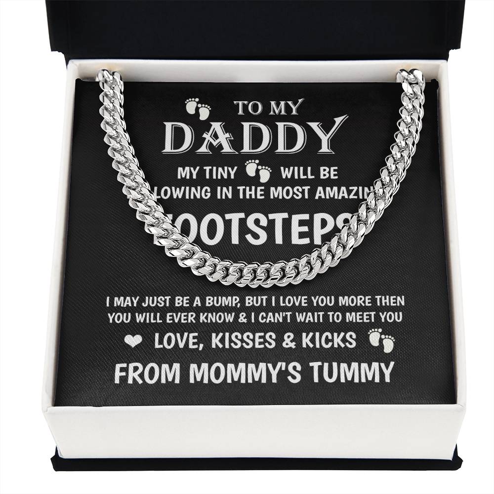 To My Daddy Gift from Unborn Baby – Cuban Chain with Heartfelt Message