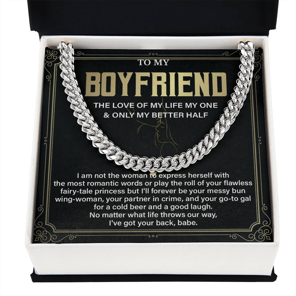 Boyfriend Cuban Chain Necklace – Funny Love Gift Box