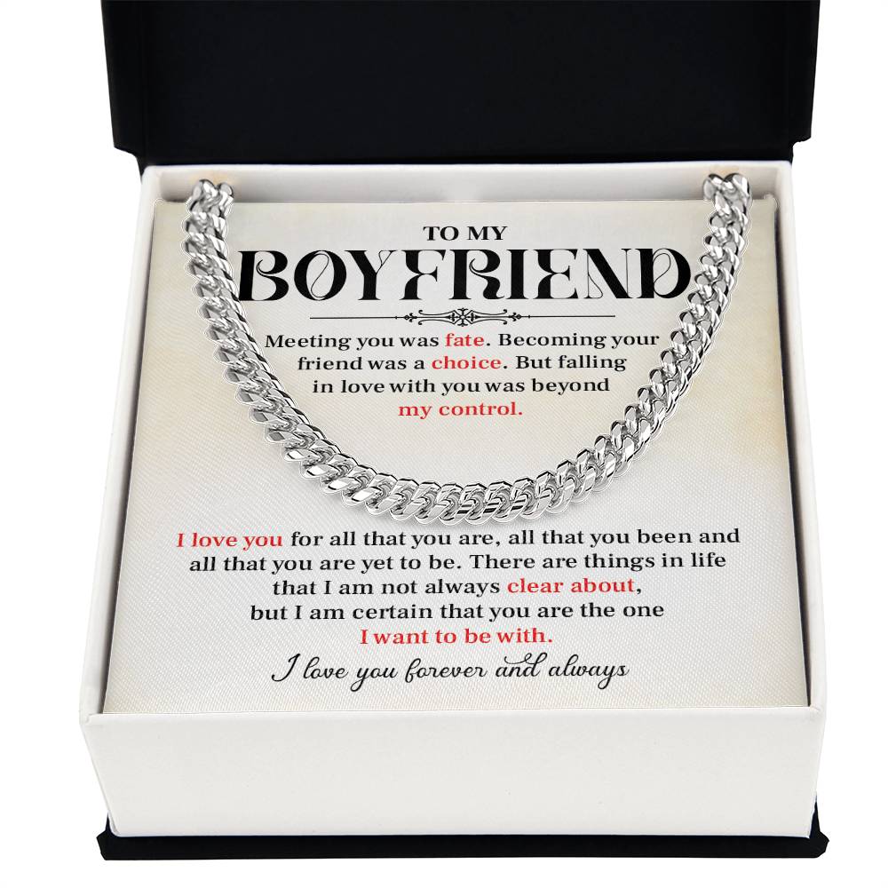 Cuban Necklace Gift for Him – Love Message Box