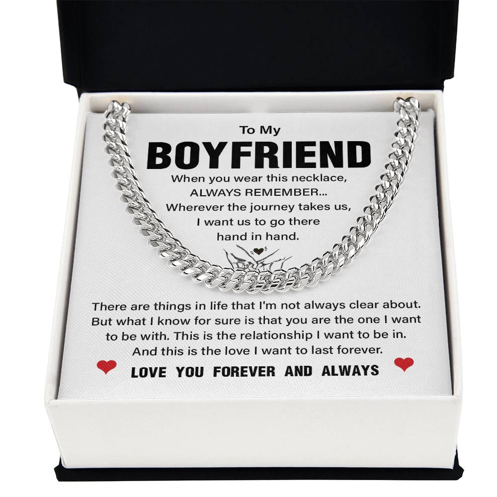 Boyfriend Necklace Gift with Message Card & Gift Box