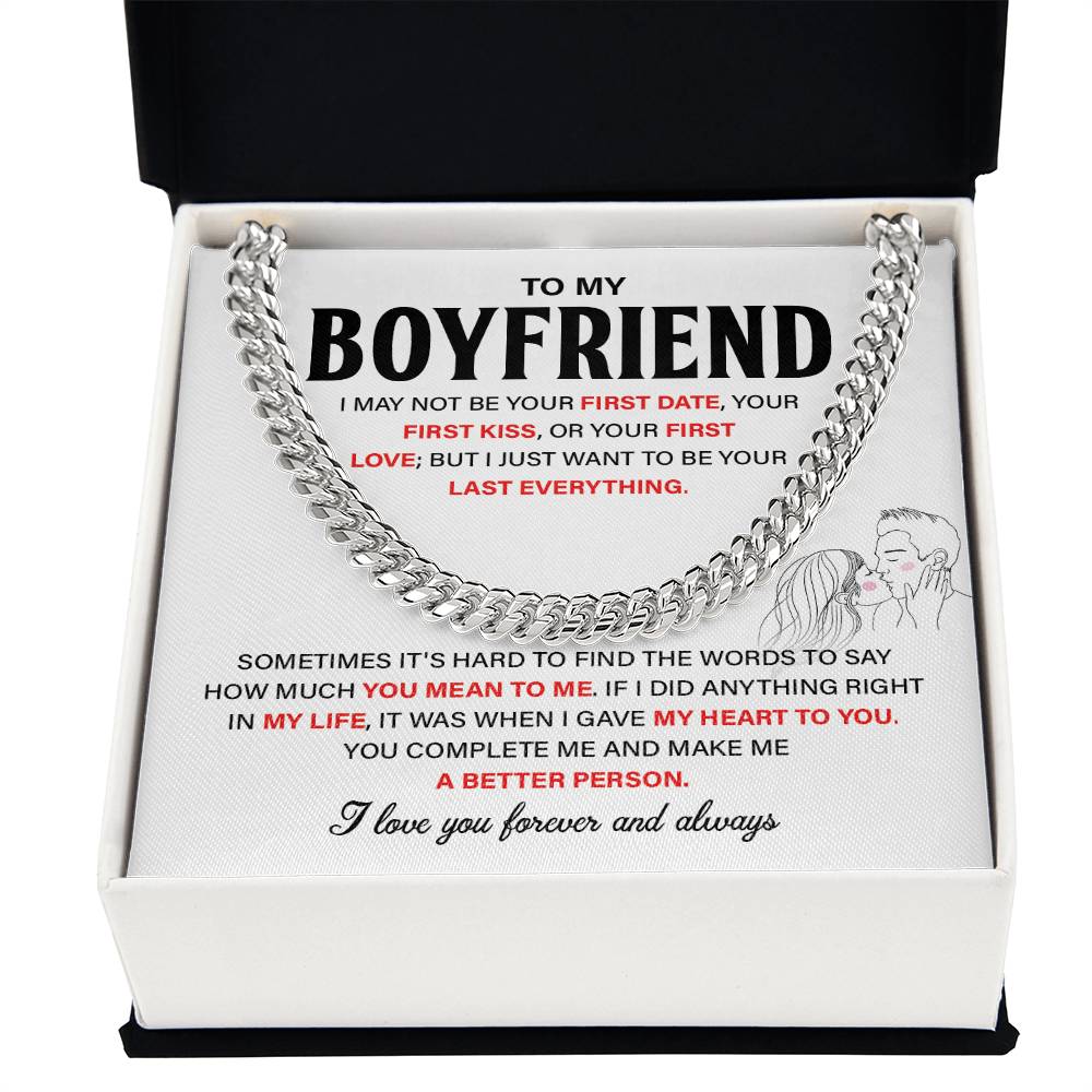 Cuban Chain Boyfriend Gift – Last Everything Message Card