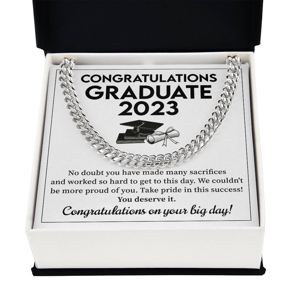 Personalized Graduation Cuban Chain Necklace Gift