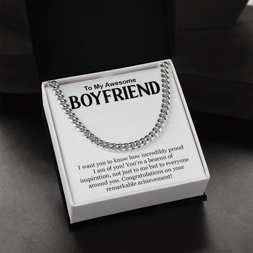 Proud Boyfriend Graduation Gift Chain