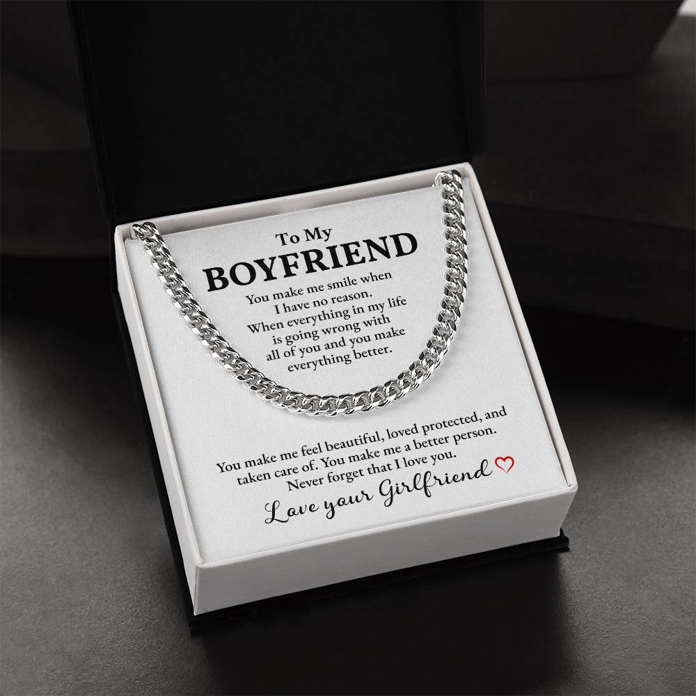 Boyfriend Cuban Chain Gift from Girlfriend