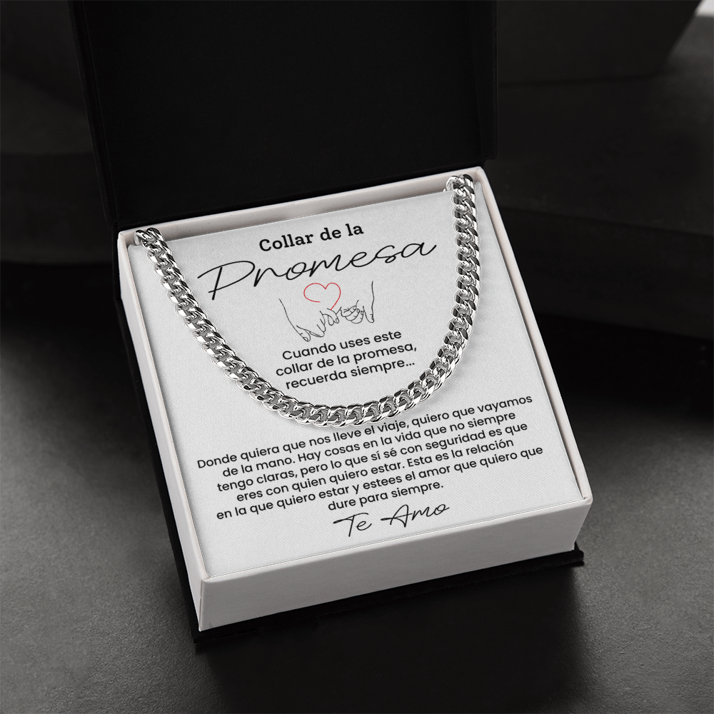 Collar de la Promesa - Regalo Perfecto para Novio, Esposo o Pareja, Mensaje de Amor Eterno para San Valentín y Aniversarios