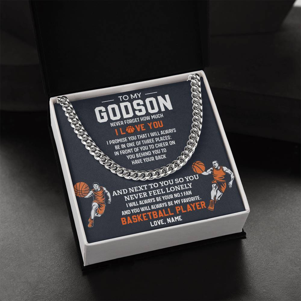 Basketball Gift Necklace for Godson – Message Card