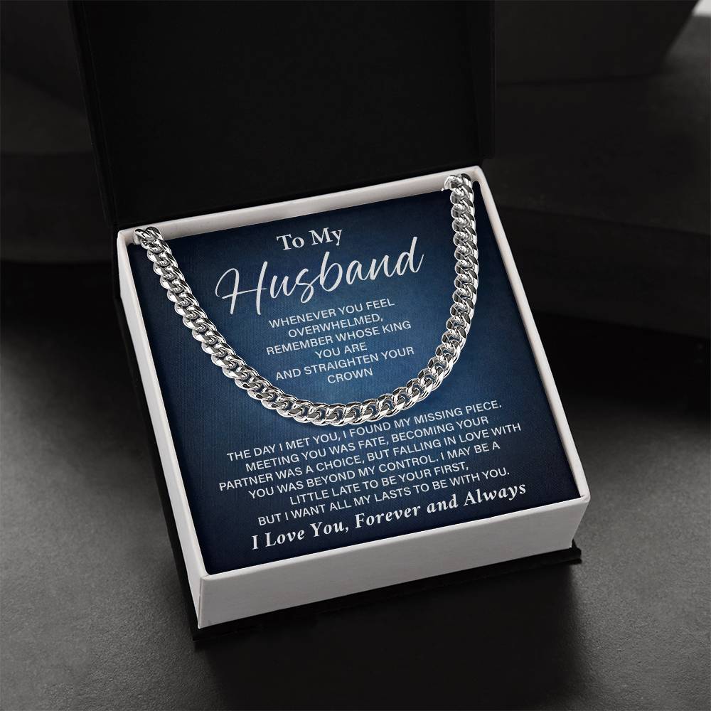 Romantic Husband Cuban Chain Gift with Card