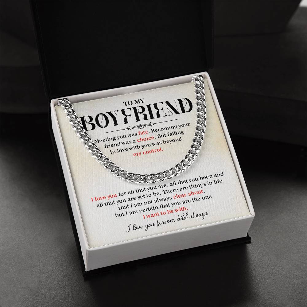 Cuban Necklace Gift for Him – Love Message Box