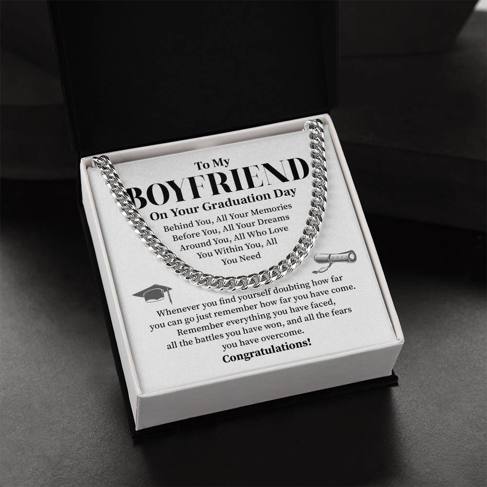 To My Boyfriend Graduation Necklace – Inspirational Gift