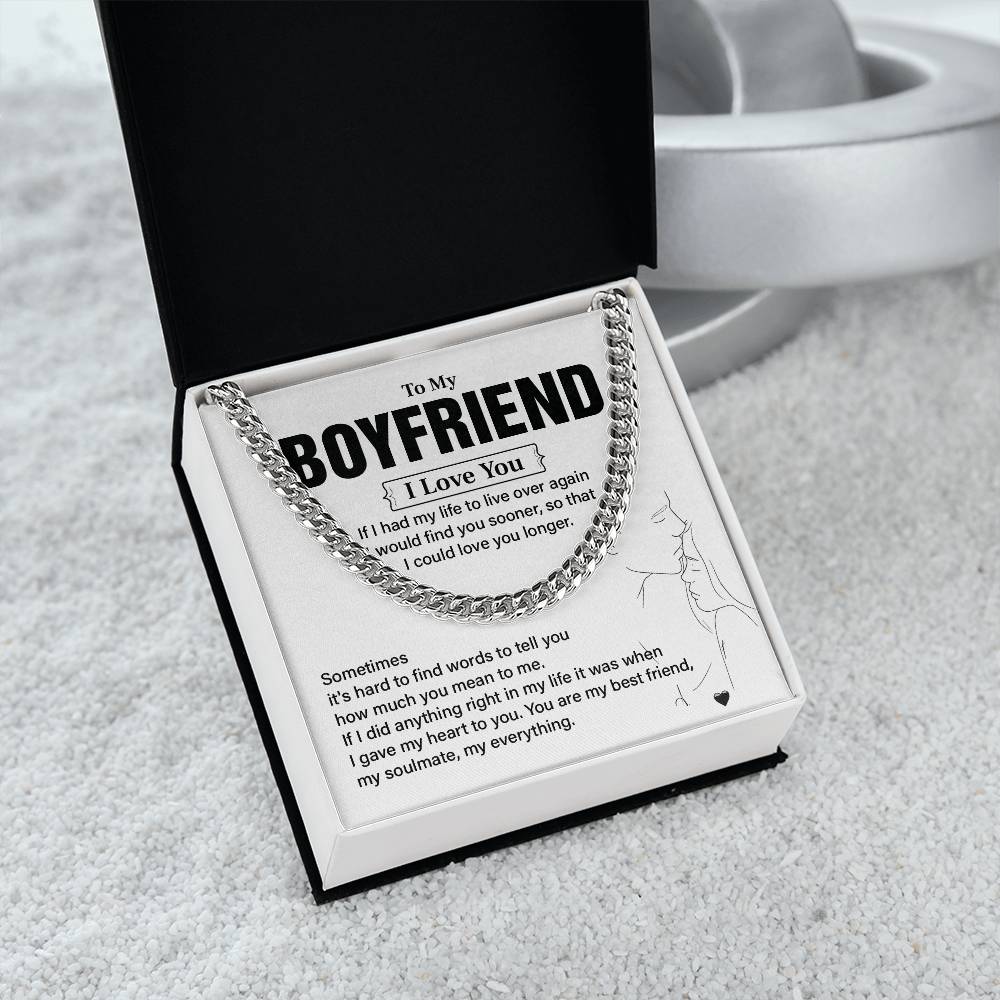 Boyfriend Chain Necklace Gift with Message Card