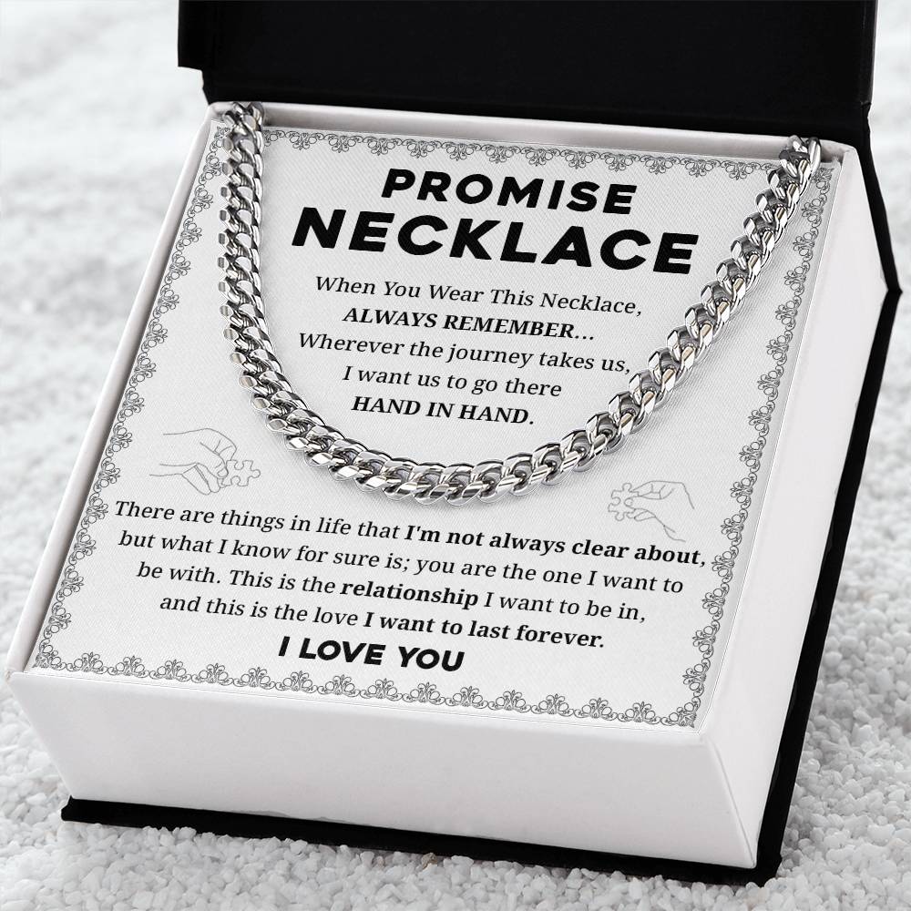 Promise Necklace for Him – Hand in Hand Message Card