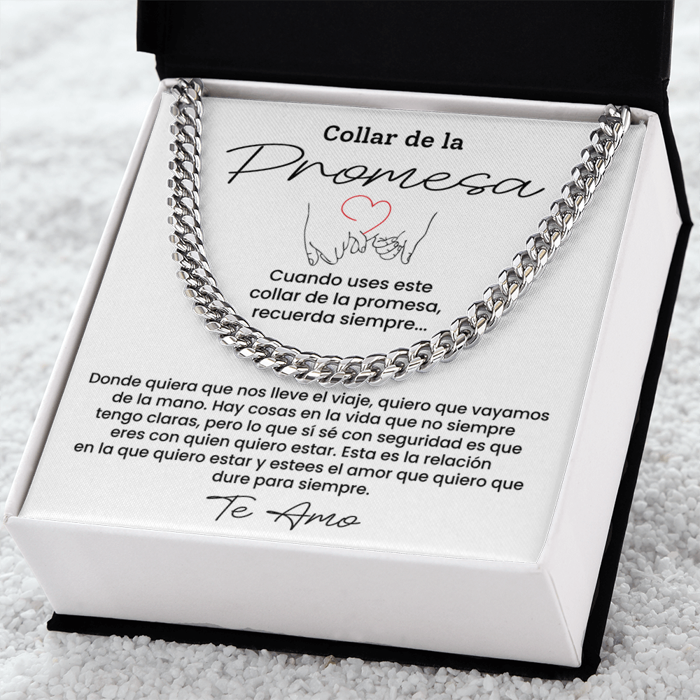 Collar de la Promesa - Regalo Perfecto para Novio, Esposo o Pareja, Mensaje de Amor Eterno para San Valentín y Aniversarios