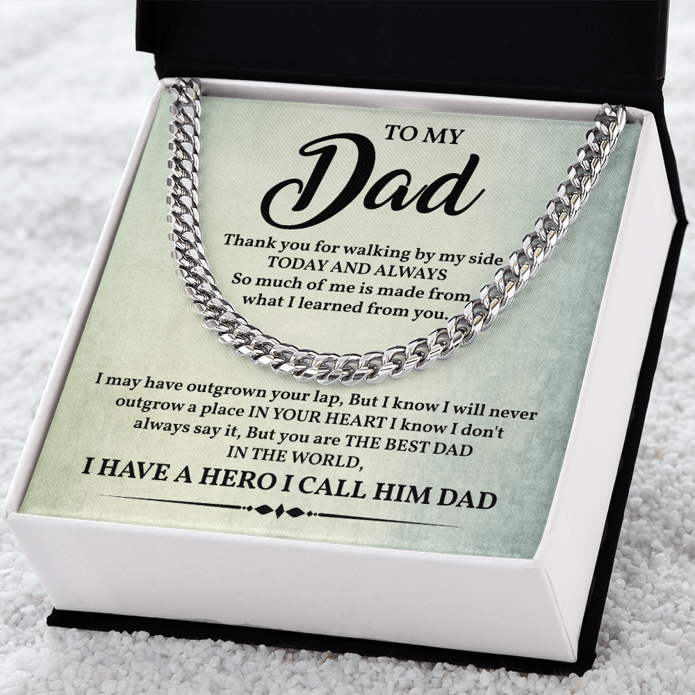 Thank You Dad Chain Gift with Heartfelt Message For Dad