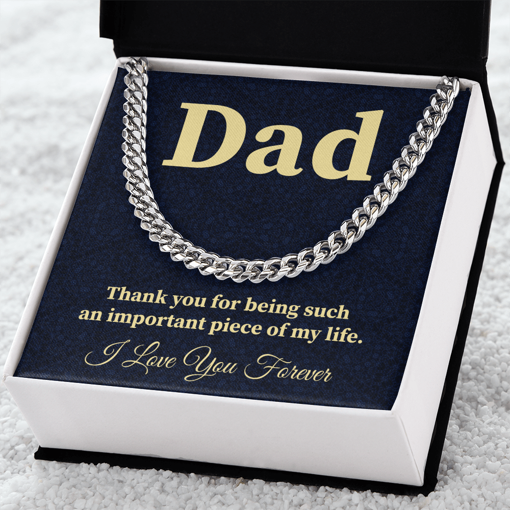 Thank You Dad Necklace Important Piece of My Life