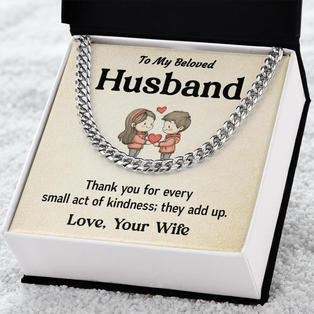 Husband Cuban Chain Necklace Gift Cute Couple Message