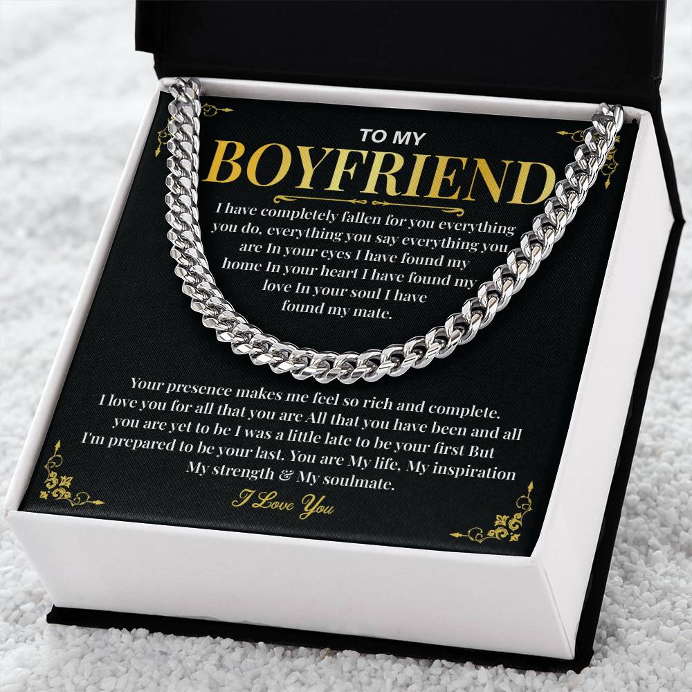 Cuban Chain Gift for Boyfriend – Love Message Card