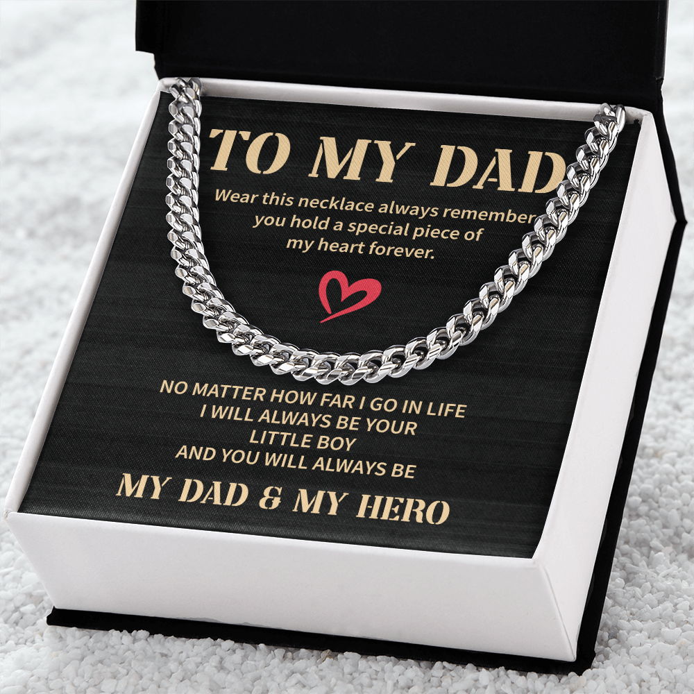 To My Dad Necklace Gift From Child with Loving Message