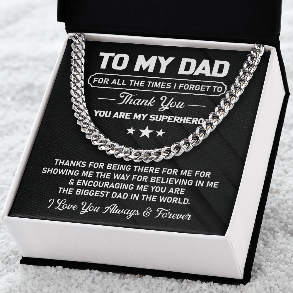 Dad Gift from Child with Superhero Keepsake Message