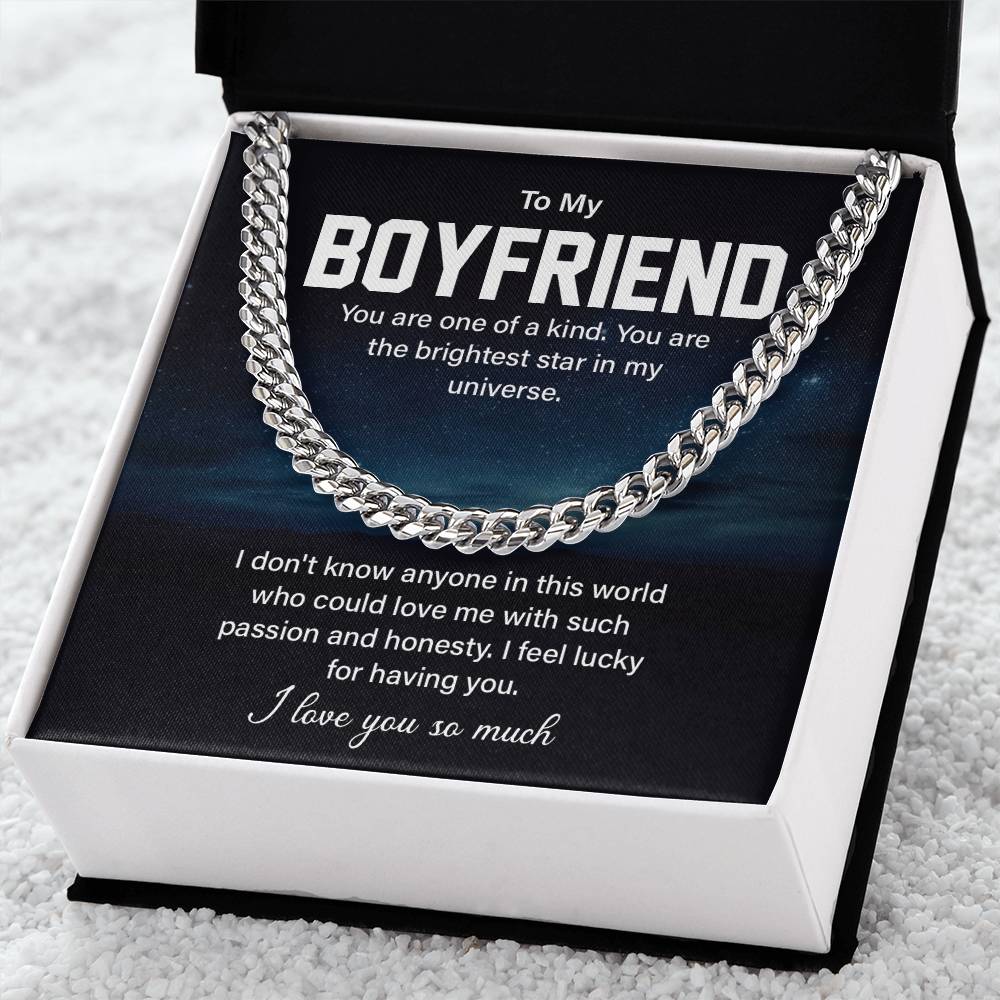 Boyfriend Gift Necklace for Him – with Message Card