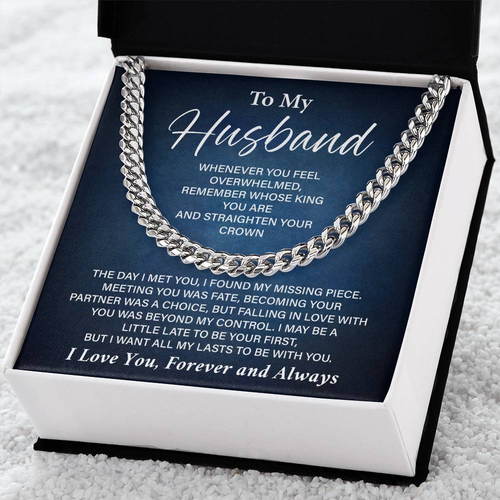 Romantic Husband Cuban Chain Gift with Card