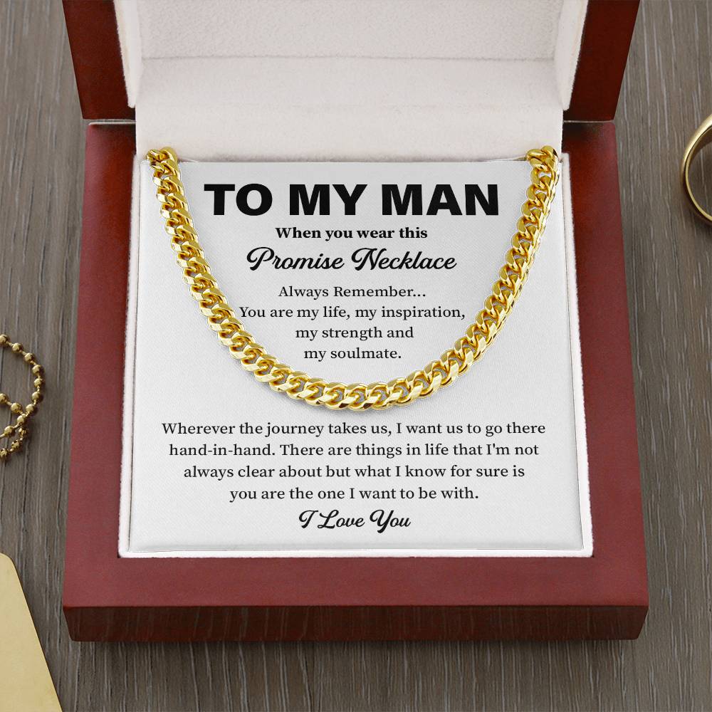 To My Man Promise Necklace – Husband or Boyfriend Message Gift
