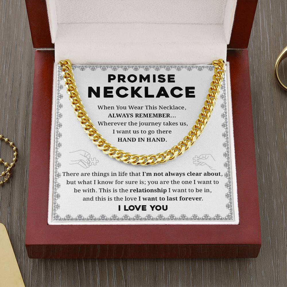 Promise Necklace for Him – Hand in Hand Message Card