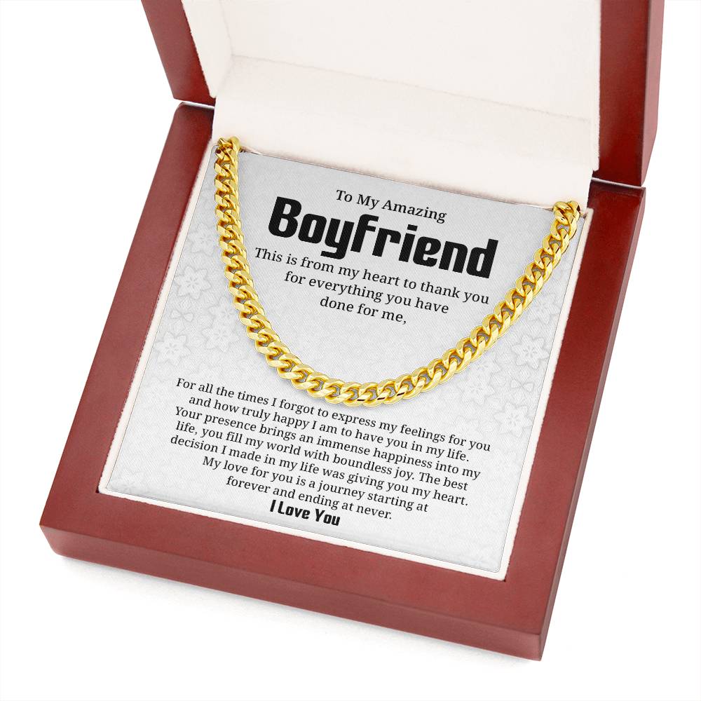 Appreciation Necklace for Boyfriend with Card