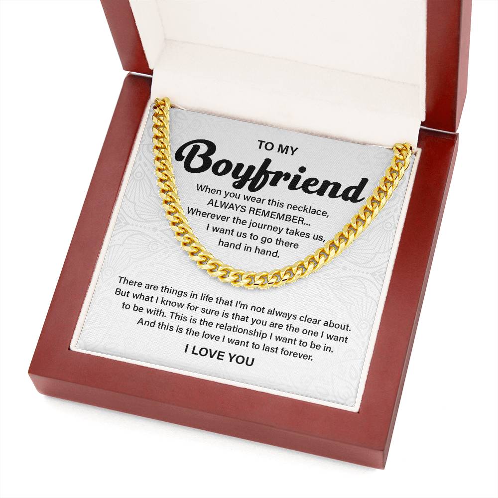 Romantic Cuban Chain for Boyfriend with Gift Box
