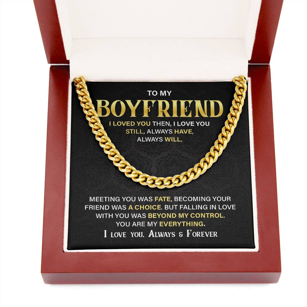 Boyfriend Gift Cuban Chain – Always Love You Message