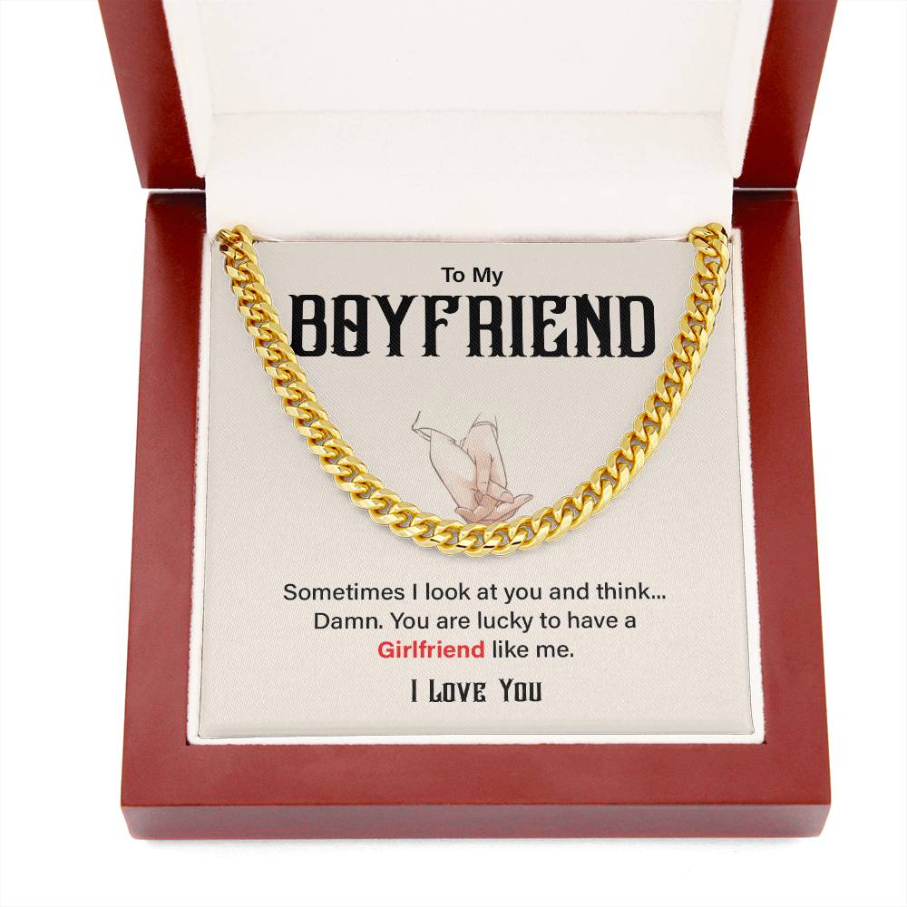 Funny Boyfriend Cuban Chain – Lucky to Have Me Card
