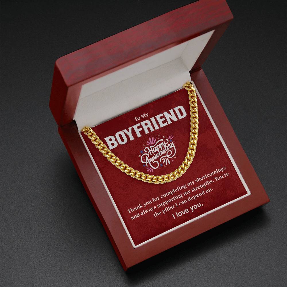 Anniversary Cuban Chain for Boyfriend with Card