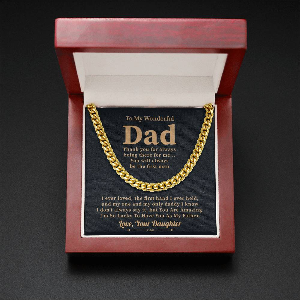 Dad Necklace Gift from Daughter with Heartfelt Message