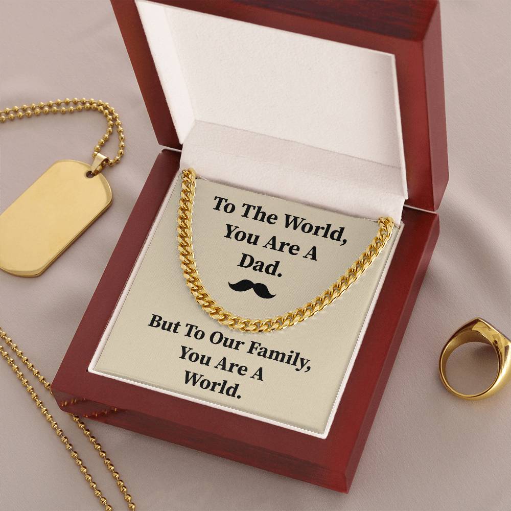 Dad Necklace Gift from Children with Message Card