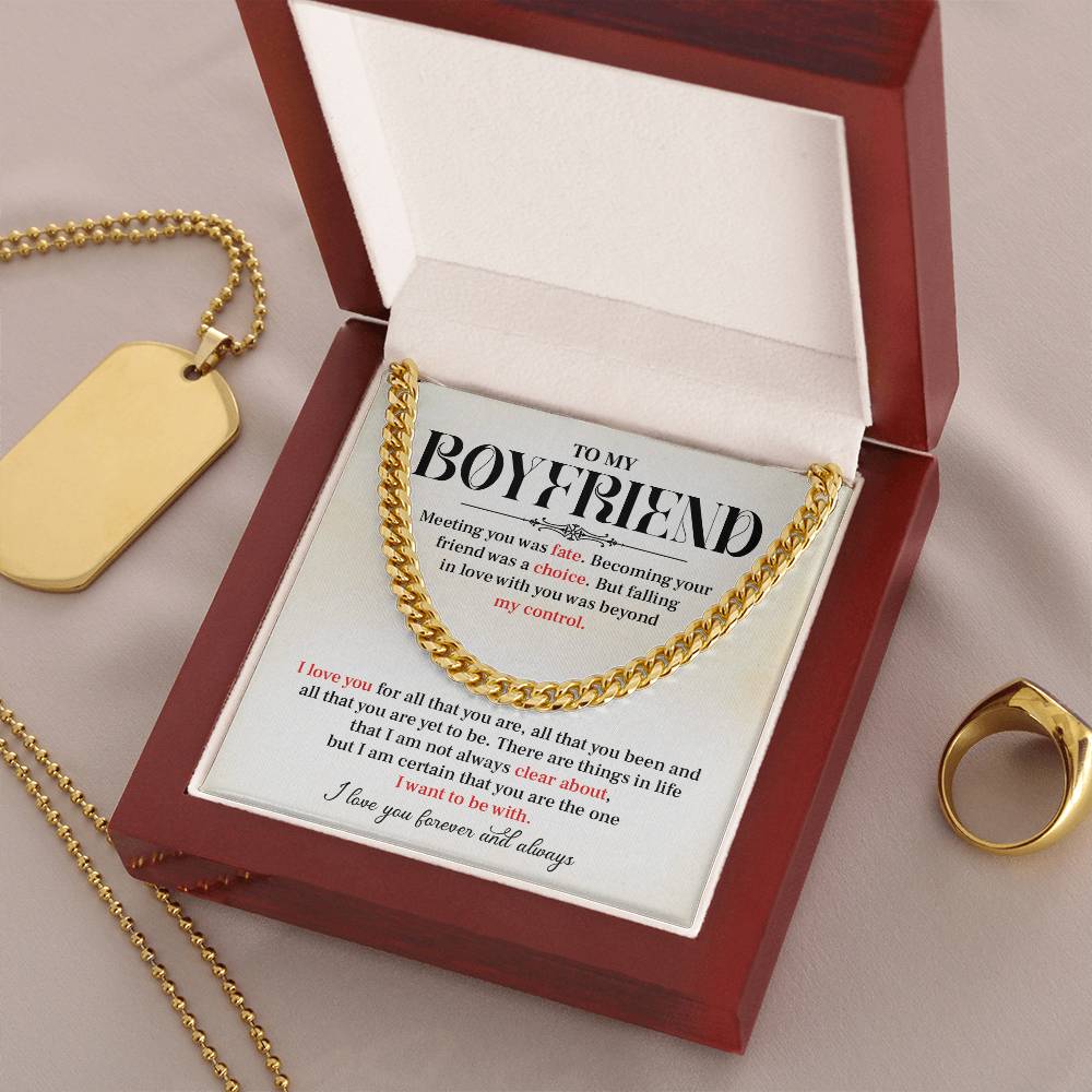 Cuban Necklace Gift for Him – Love Message Box