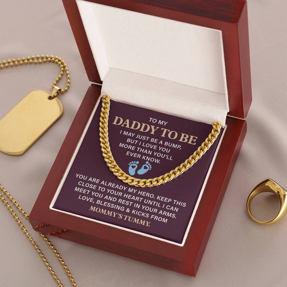 Daddy To Be Necklace Gift From Baby With Message Card