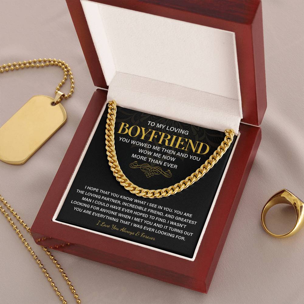 Boyfriend Cuban Chain Gift with Necklace Box